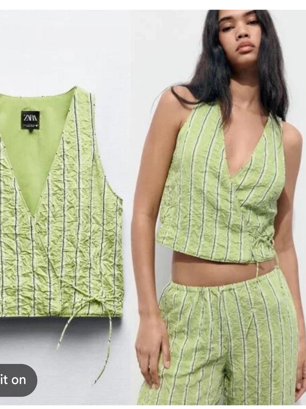 Zara Lime Green Sleeveless Top with Tag
